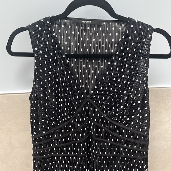 Guess black and white polka dot dress Petite Small - Picture 3 of 5